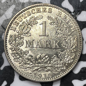 1910-E Germany 1 Mark Lot#D6838 Silver! High Grade! Beautiful!