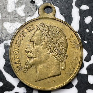Undated France Napoleon III & Louis Napoleon Medalet Lot#D3851 24mm