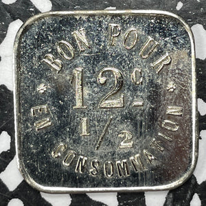 U/D France Cafe Francon 12 1/2 Cents Merchant Token (5 Available) (1 Coin Only)
