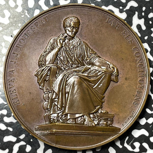 1834 Switzerland Geneva Jean-Jacques Rousseau Monument Medal By Bovy Lot#OV1180