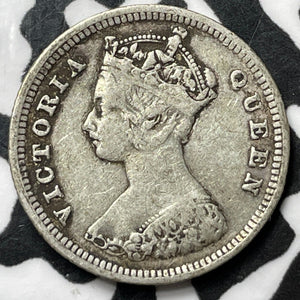 1886 Hong Kong 10 Cents Lot#D6649 Silver!