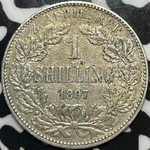 1897 South Africa 1 Shilling Lot#M7164 Silver!