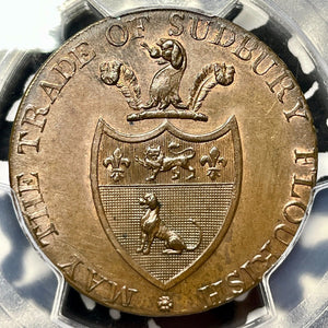 1793 G.B. Suffolk Sudbury 1/2 Penny Conder Token PCGS MS64BN Lot#G4387 DH-39