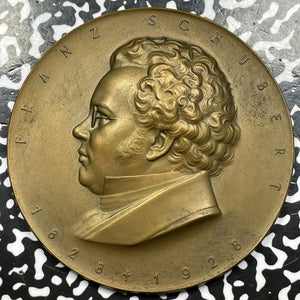1928 Austria Franz Schubert Medal By Hartig Lot#B1629 76mm