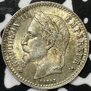 1865-A France 50 Centimes Lot#M6585 Silver! High Grade! Beautiful!