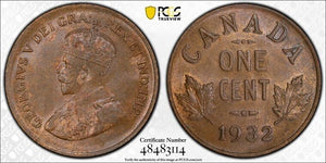 1932 Canada Small Cent PCGS MS63BN Lot#G5843 Choice UNC!