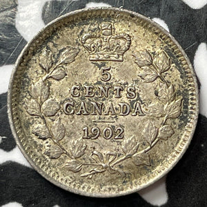 1902 Canada 5 Cents Lot#D3894 Silver! Nice!