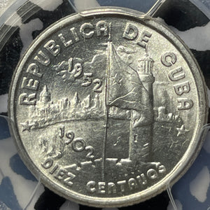 1952 Caribbean 10 Centavos PCGS MS65 Lot#G3980 Silver! Gem BU! 50th Ann. Of Rep.