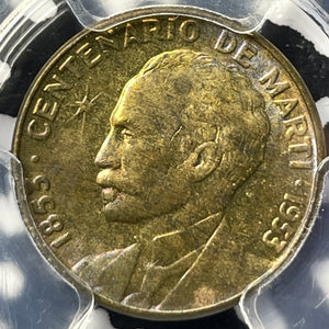 1953 Caribbean 1 Centavo PCGS MS63 Lot#G3495 Choice UNC! Jose Marti