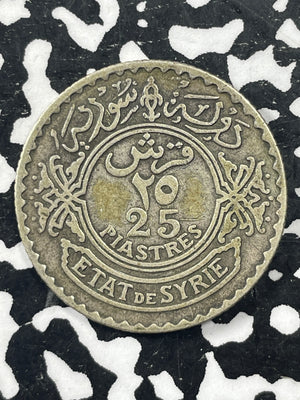 1929 Syria 25 Piastres Lot#V7050 Silver!